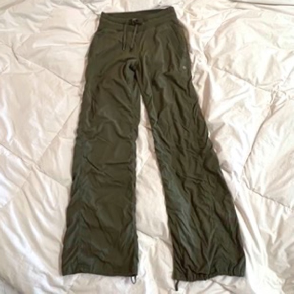 COPY - Lululemon Dance Studio pants lined Army Green 2 Full Length Cinched hem - Picture 3 of 15